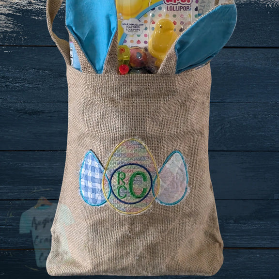 Embroidered Egg Basket with Initals Angie's Crafty Cottage