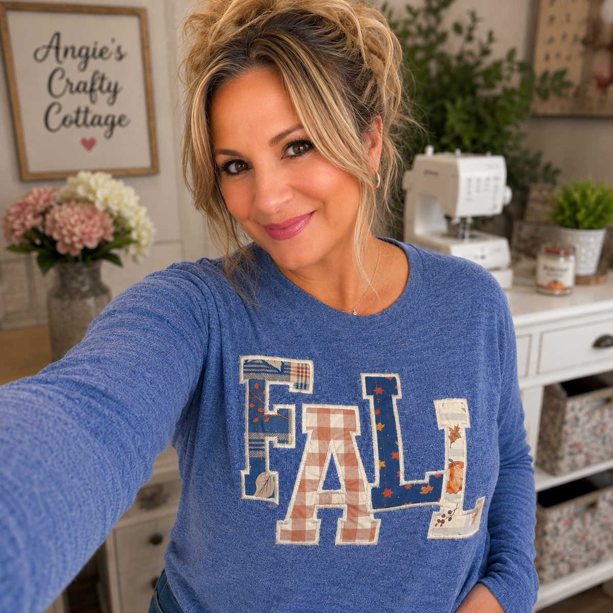 Fall Appliqué Shirt | Embroidered Upcycled or New Sweatshirt | Handmade Fall Shirt