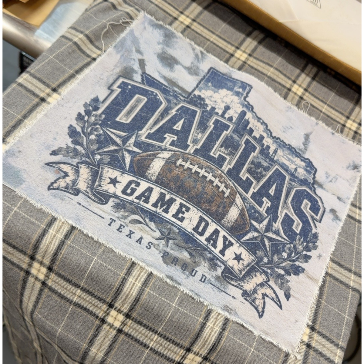 One-of-a-Kind Upcycled Dallas Game Day Flannel – Large Tall