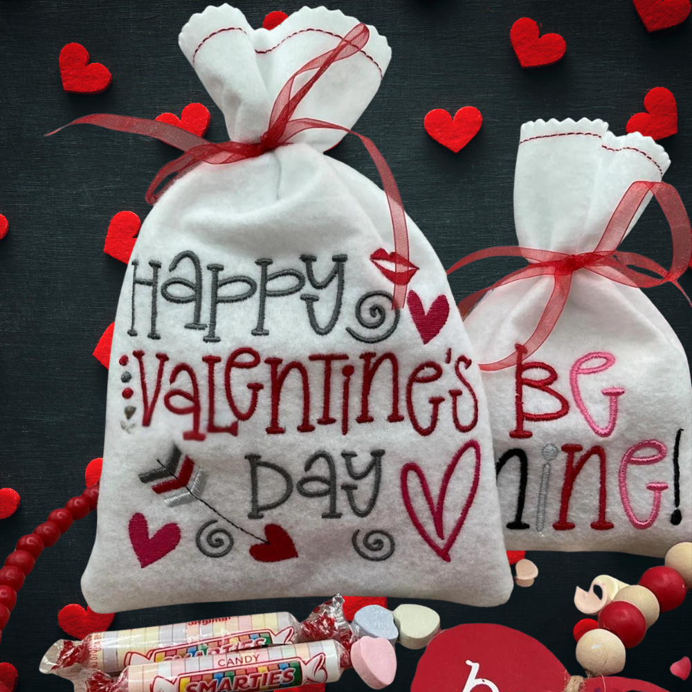 Handmade Valentine Gift Bag – 8x6 Flannel Reusable Bag