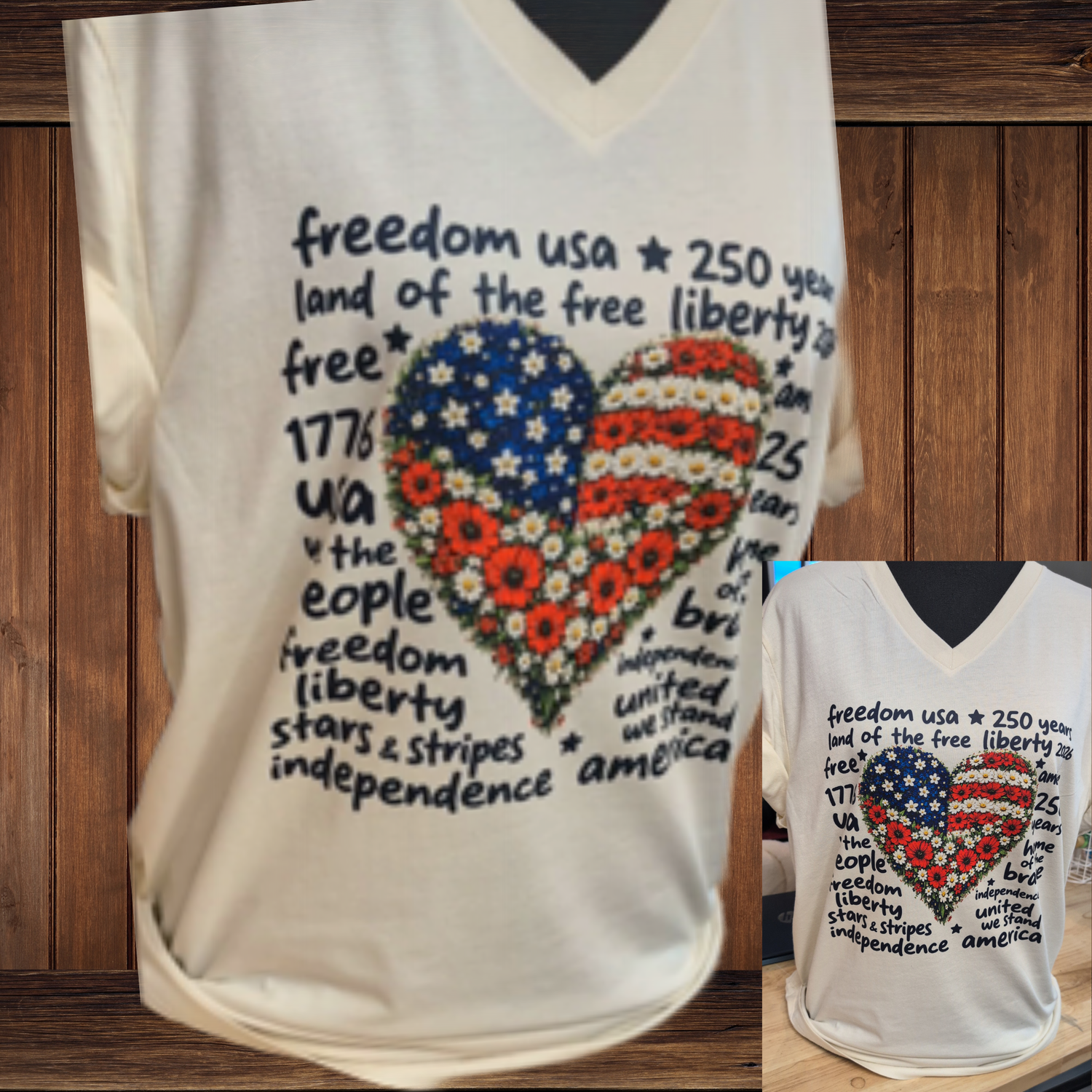 Floral Patriotic Flag Shirt – Celebrate Freedom in Style