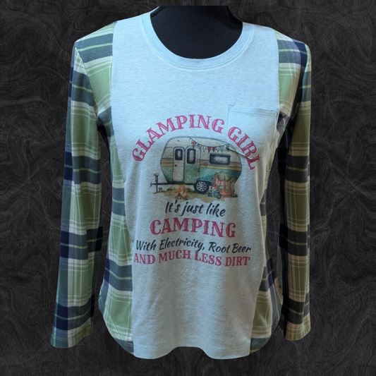 Upcycled Flannel Sleeve Crewneck