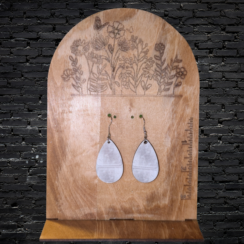 Rustic Earrings - Double-Sided Teardrop Sublimation Earrings
