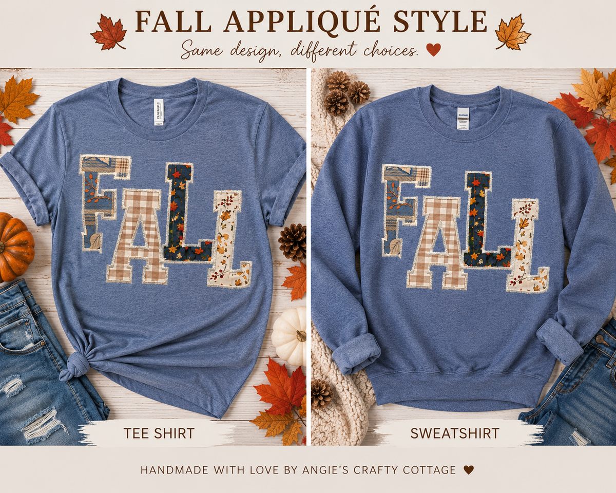 Fall Appliqué Shirt | Embroidered Upcycled or New Sweatshirt | Handmade Fall Shirt