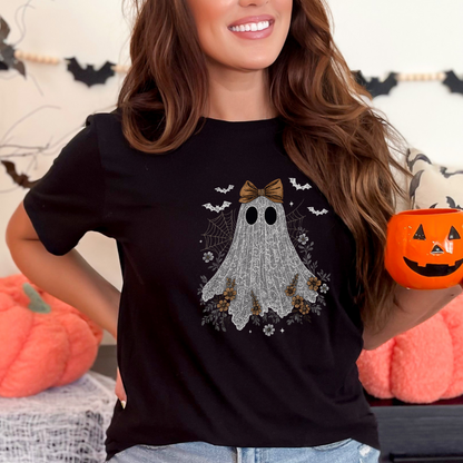 Cute Lace Ghost Tee – Spooky Coquette Halloween Shirt