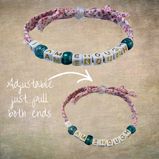 The "I Am Enough" Scrap Fabric Bracelet