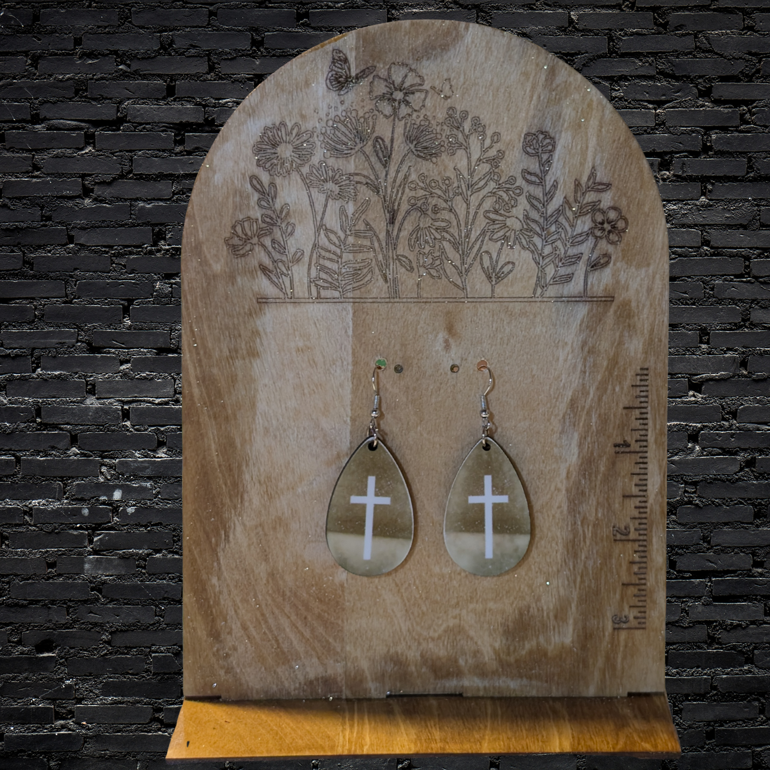 Cross - Double-Sided Teardrop Sublimation Earrings