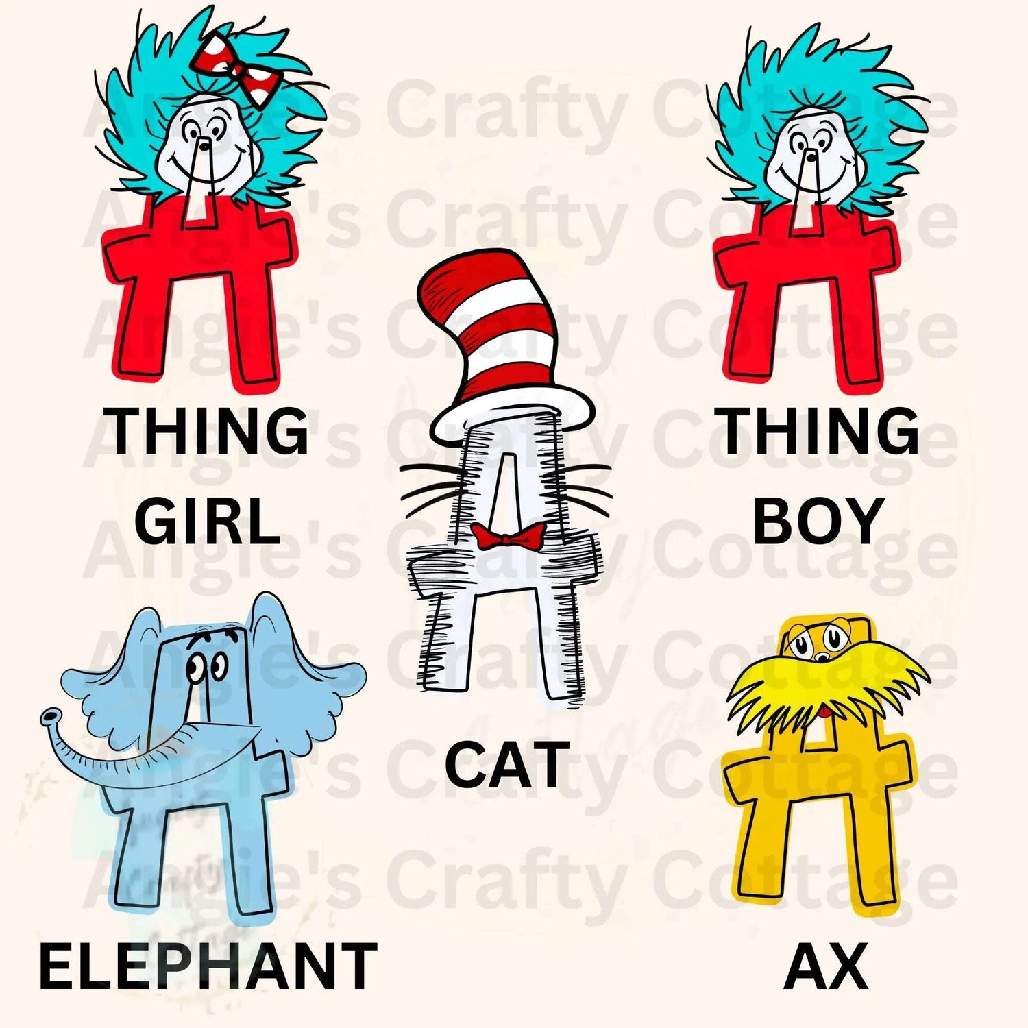 Dr Seuss Alphabet with Custom Name Angie's Crafty Cottage