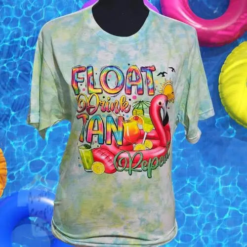Float, Drink, Tan, Repeat Tie Dye Angie's Crafty Cottage