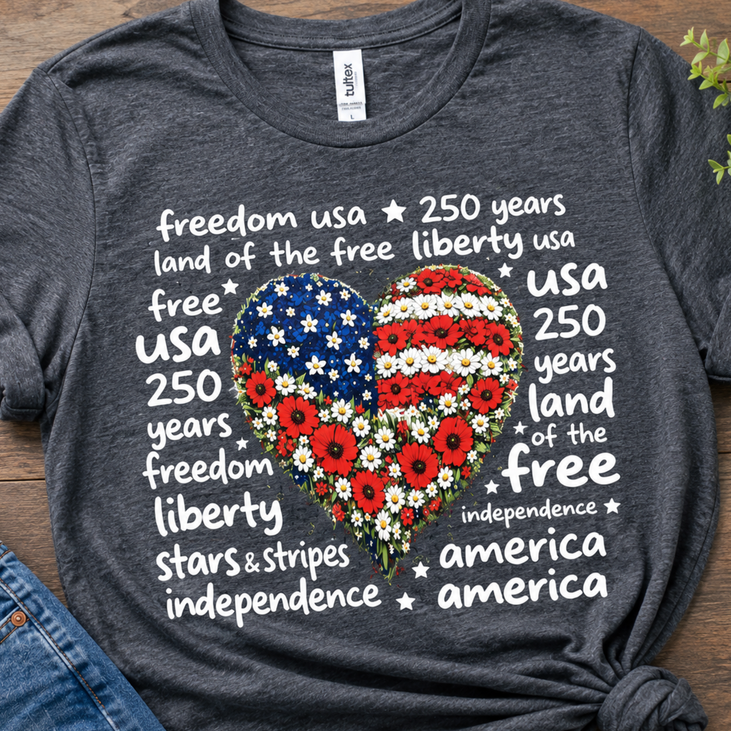 Floral Patriotic Flag Shirt – Celebrate Freedom in Style