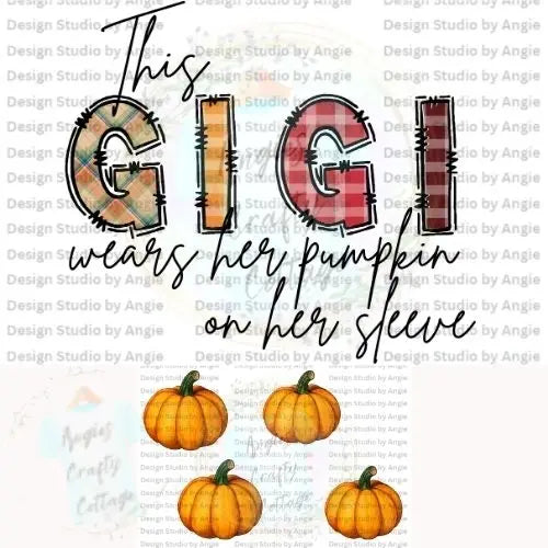 GIGI Wears her Pumpkins Digital PNG File Angie's Crafty Cottage