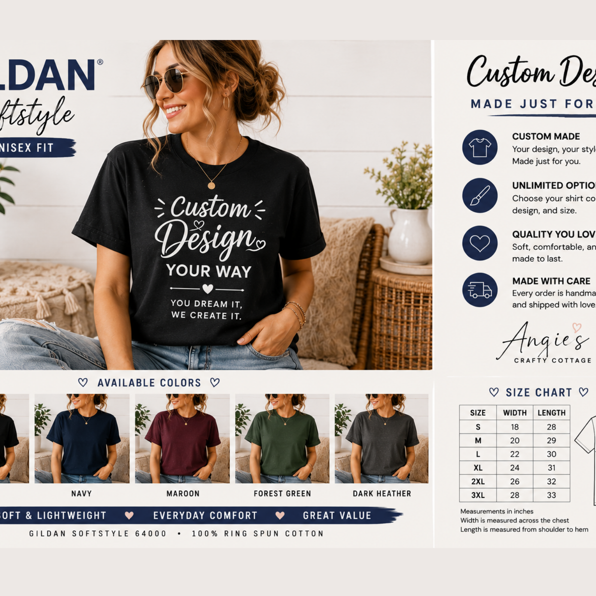 Design Your Own | Gildan Softstyle Custom T-Shirt