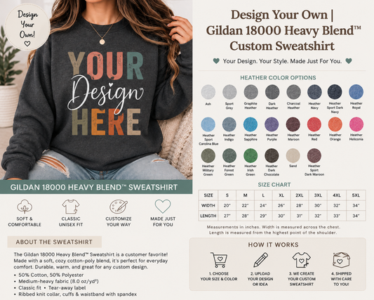 Design Your Own | Gildan 18000 Heavy Blend™ Custom Sweatshirt