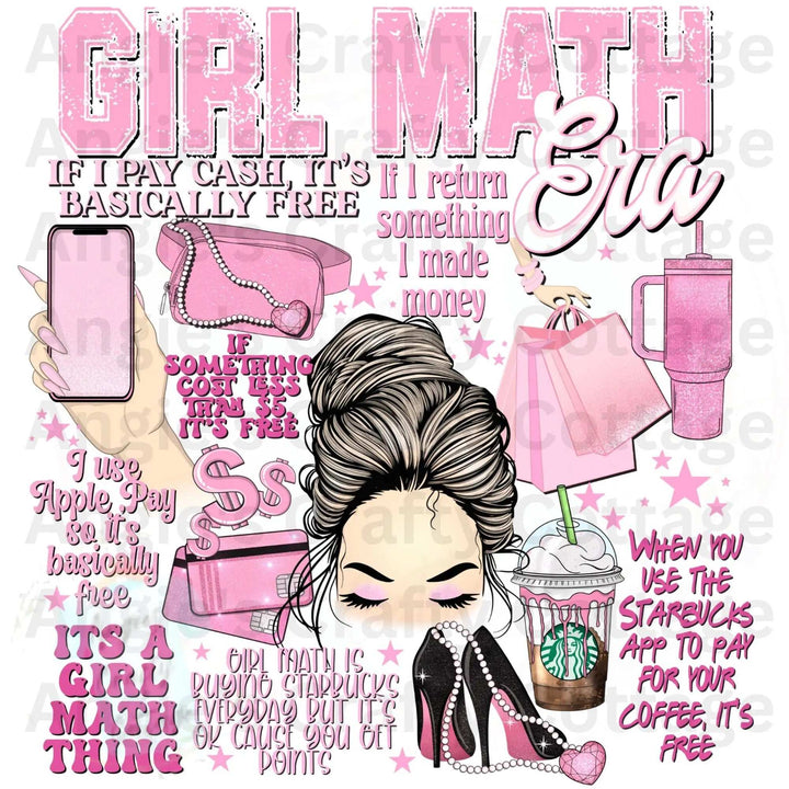 Girl Math Pink DTF Transfer Angie's Crafty Cottage