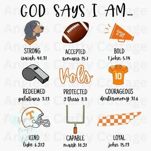 God Says I AM TN Digital PNG File Angie's Crafty Cottage