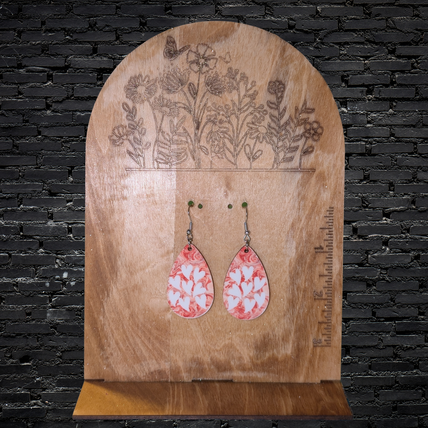 Hearts - Double-Sided Teardrop Sublimation Earrings