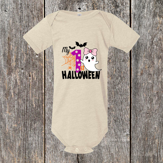 My First Halloween Bella + Canvas Onesie | Boy & Girl Designs
