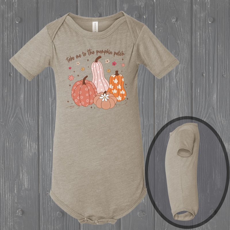 "Take Me to the Pumpkin Patch" Bella + Canvas Onesie