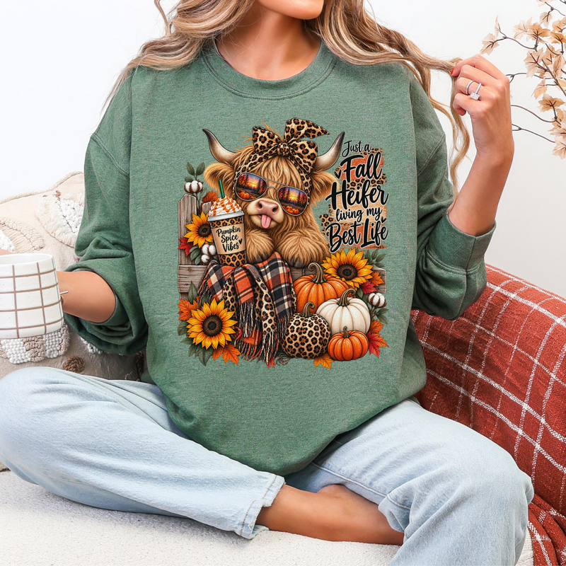 Fall Heifer Living My Best Life Shirt | Tee or Sweatshirt