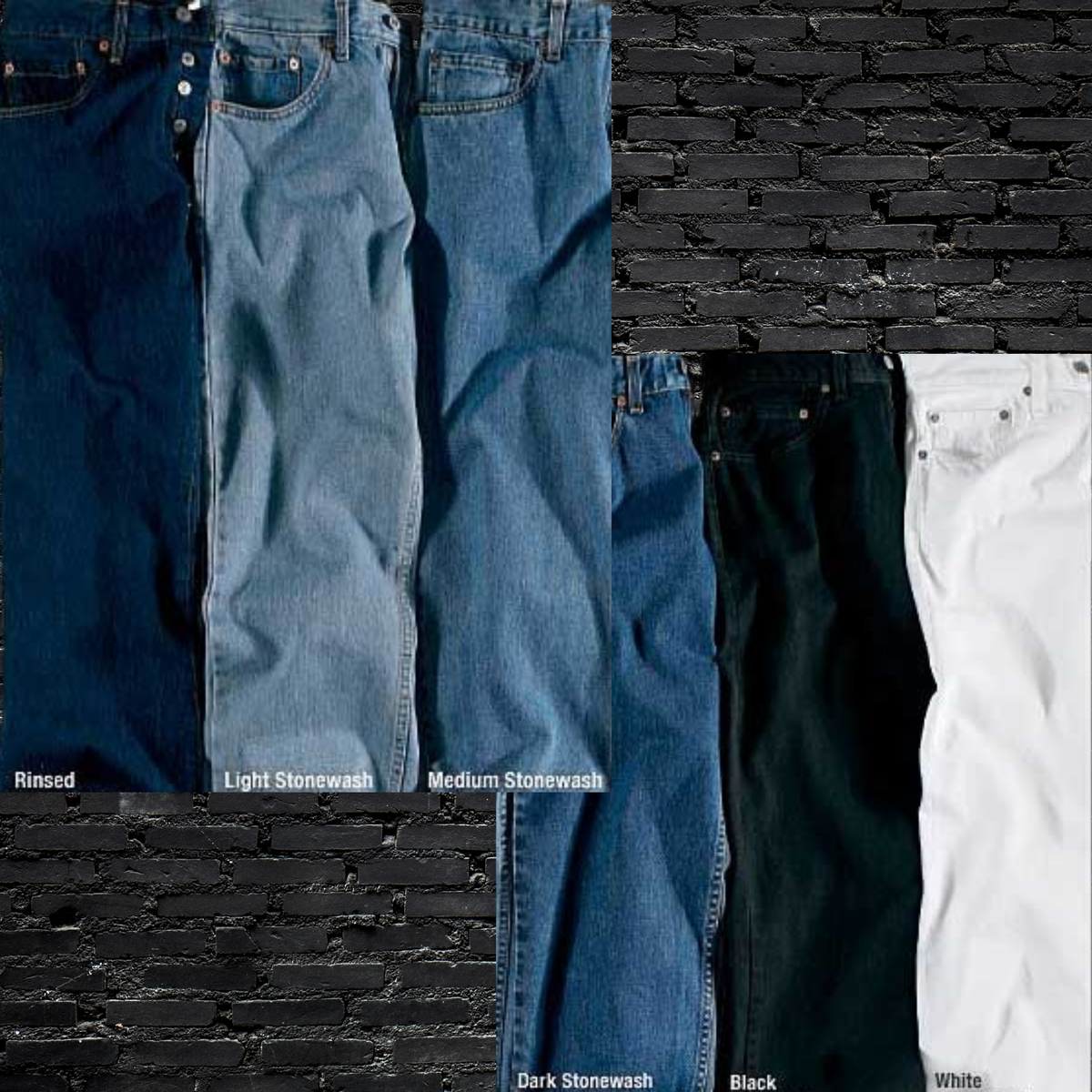 Collection of jeans in various washes 