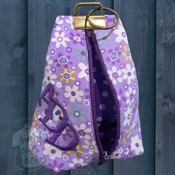 Key Fob Pouch Zipper with Initial Embroidery Angie's Crafty Cottage