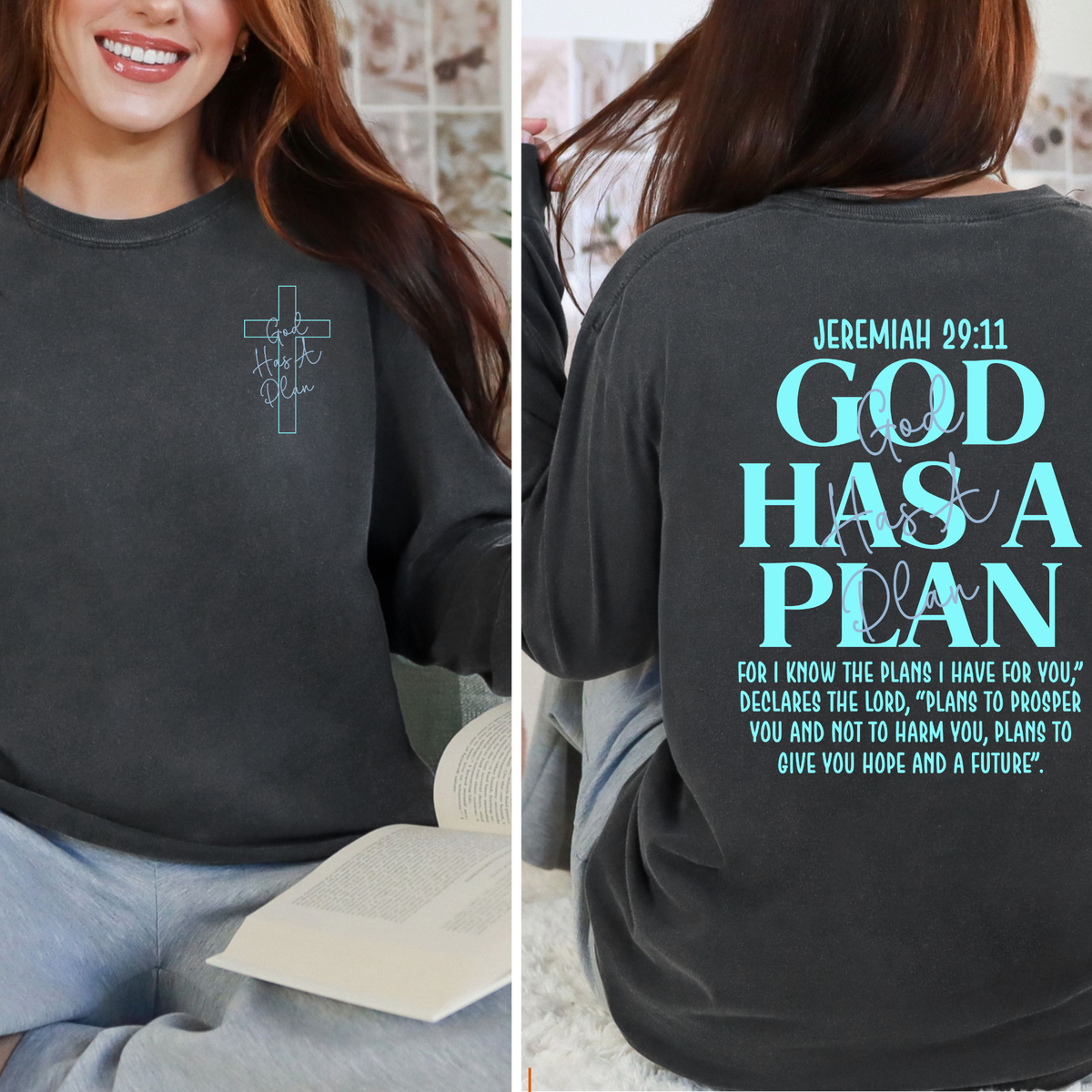 God Has a Plan Christian Sweatshirt – Faith Inspired Jeremiah 29:11 Gift