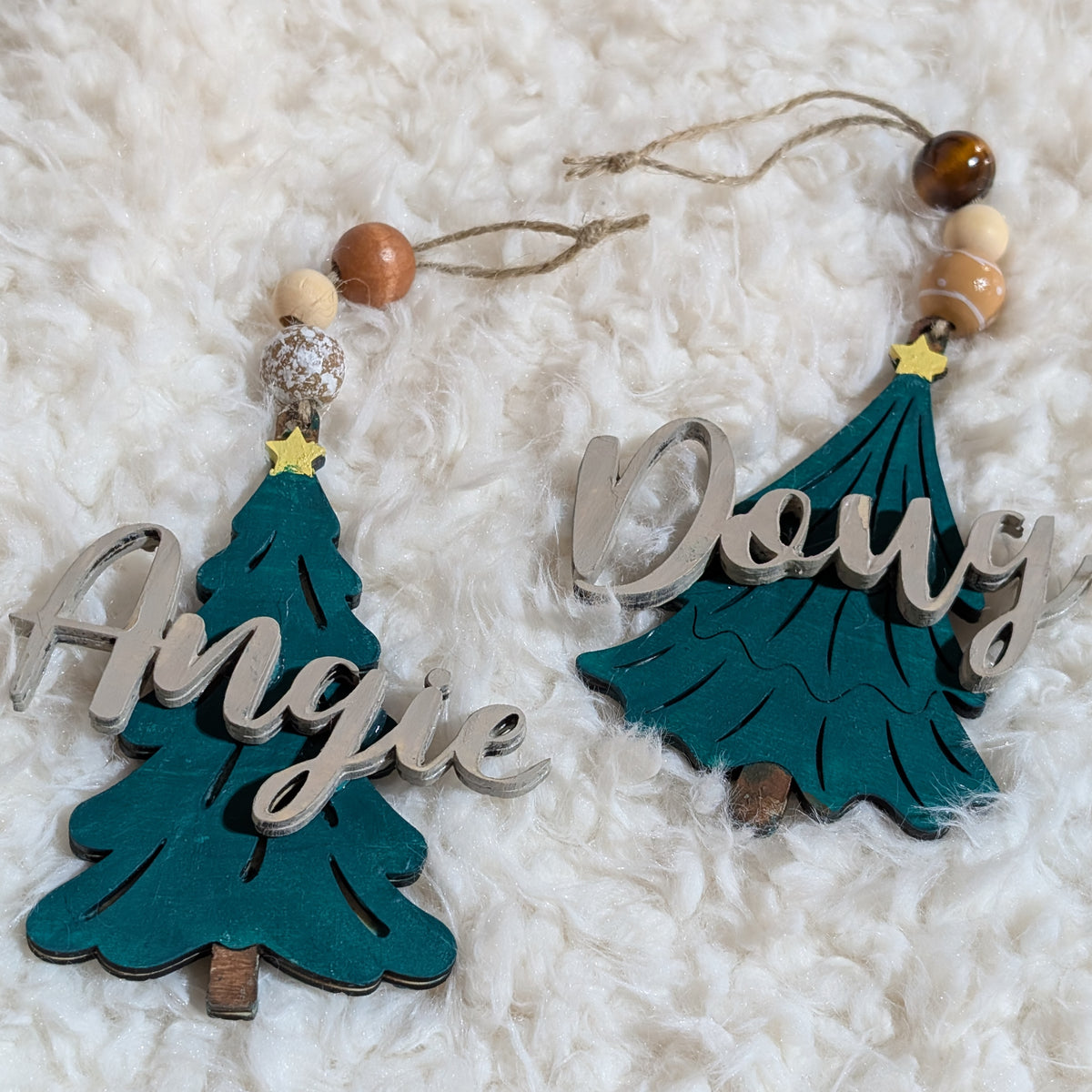 Personalized Christmas Tree Name Tags – Handcrafted & Customizable
