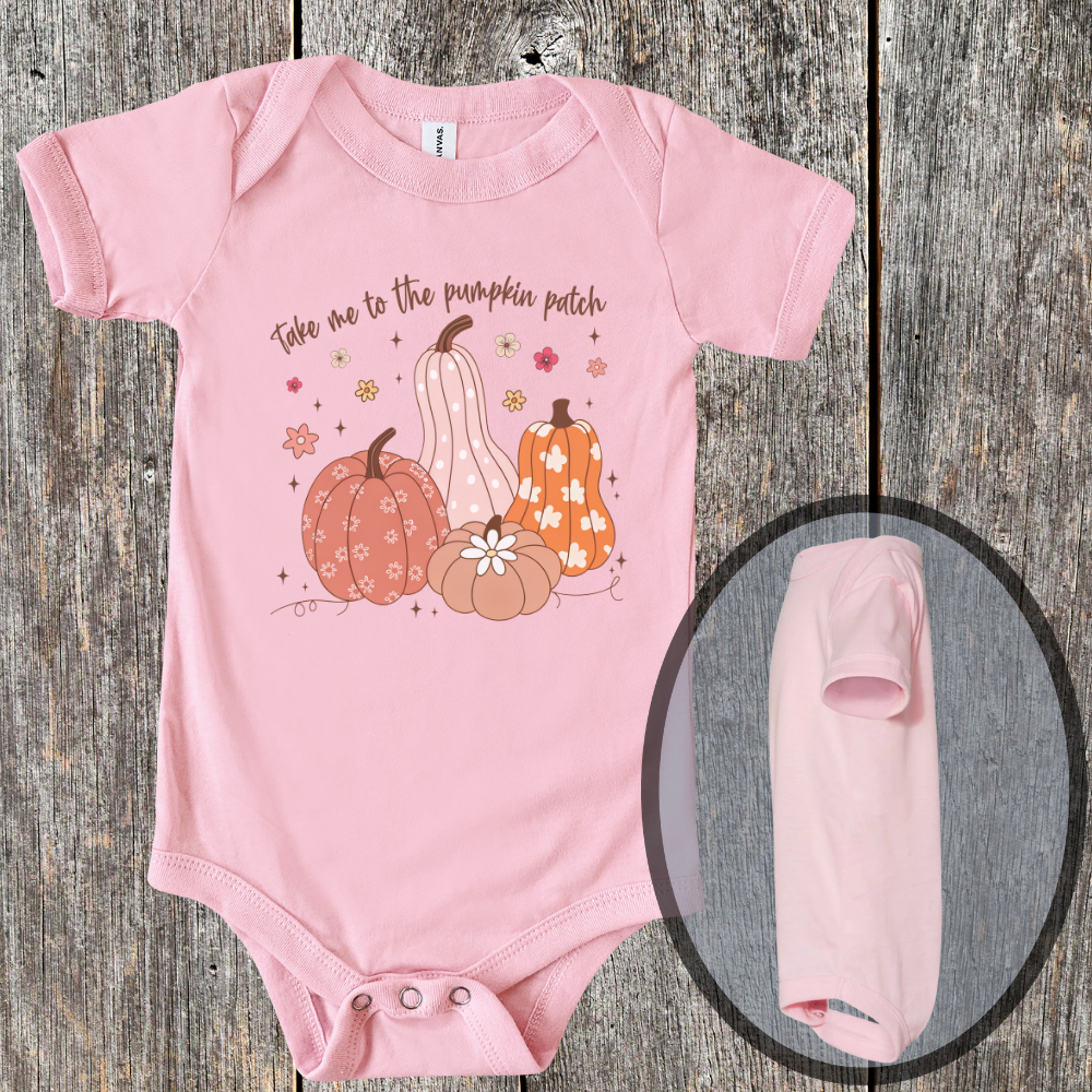 "Take Me to the Pumpkin Patch" Bella + Canvas Onesie