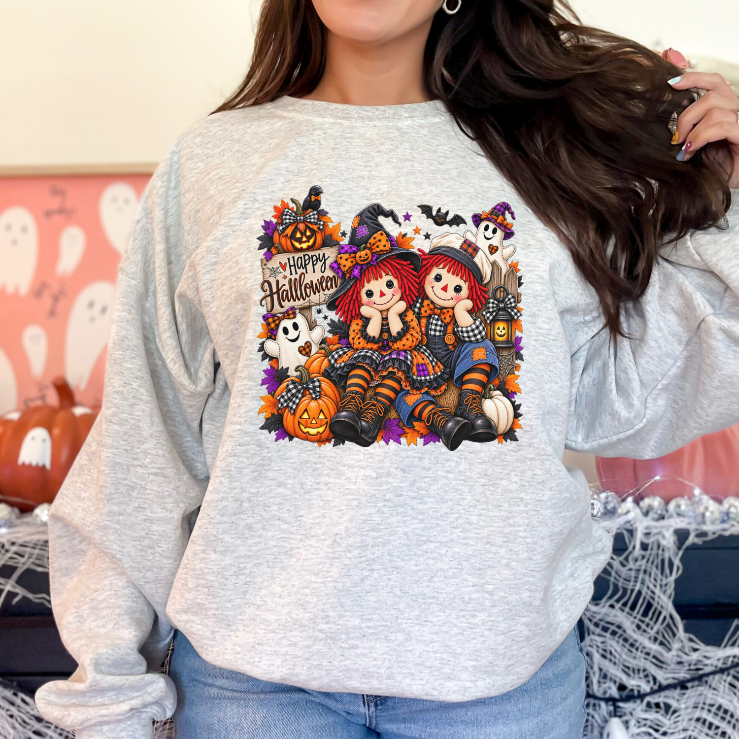Vintage Rag Doll Happy Halloween Shirt | T-Shirt or Sweatshirt