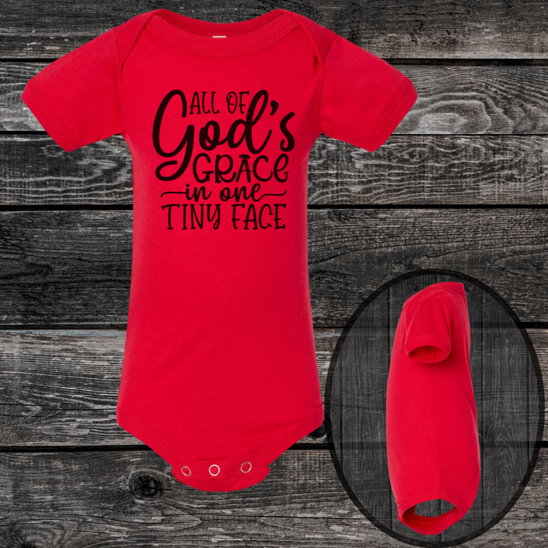 "All of God's Grace" Baby Onesie | Bella + Canvas Jersey