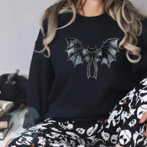Retro Black Coquette Bat Bow Angie's Crafty Cottage