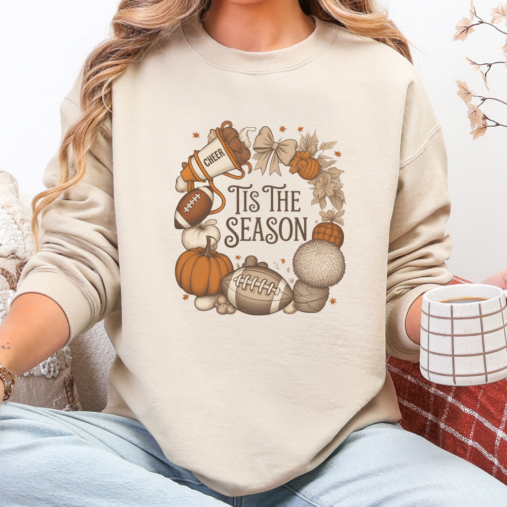 "'Tis the Season" Fall & Football Sweatshirt | Festive DTF Graphic