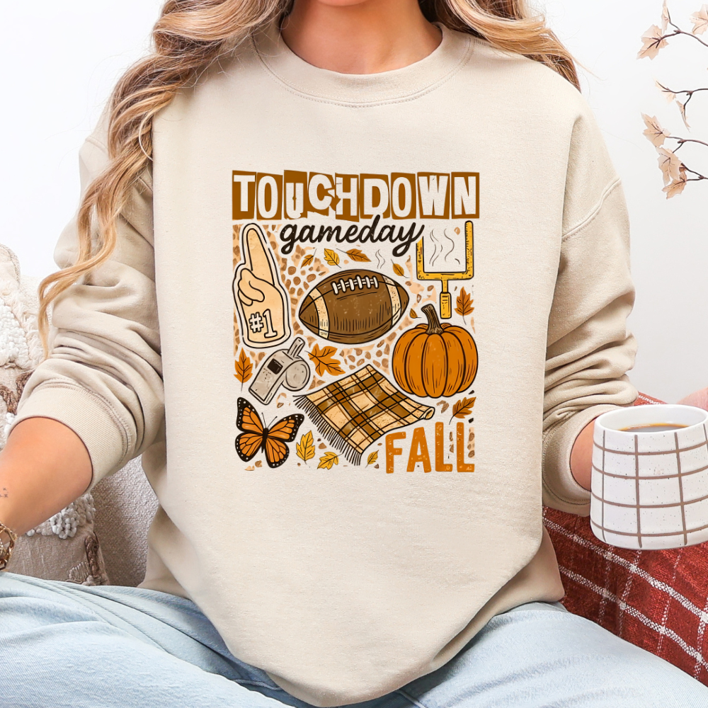 Cozy "Touch Down" Sweatshirt | Game Day Football Graphic