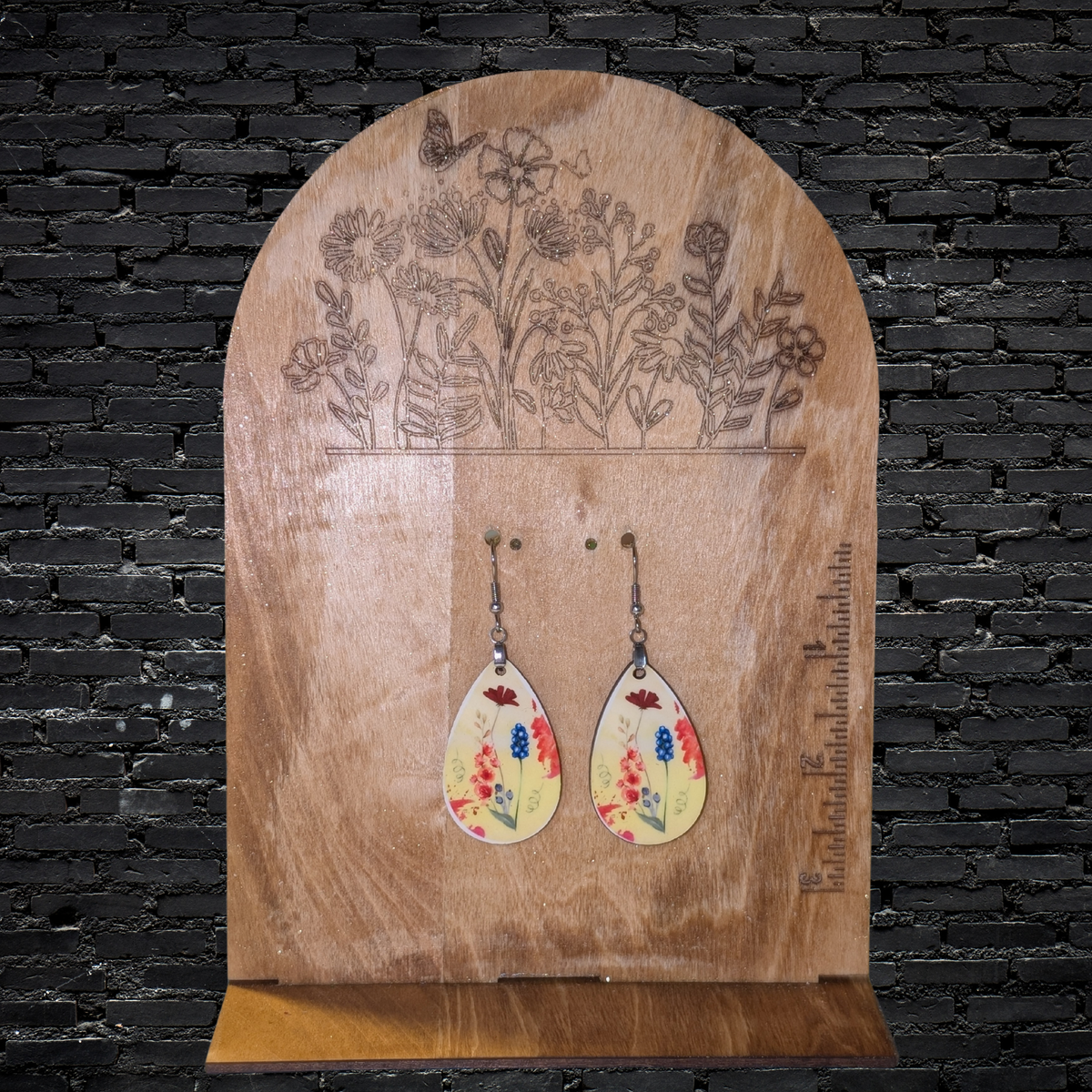 Spring Flowers- Double-Sided Teardrop Sublimation Earrings