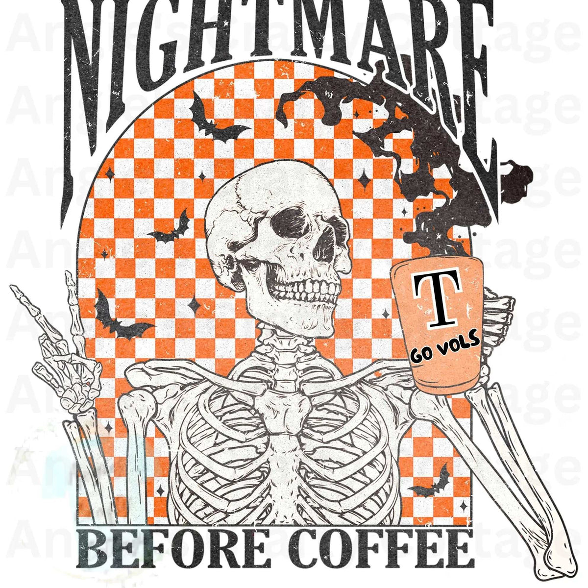 Tn Vols Nightmare Before Coffee Digital Download Angie's Crafty Cottage