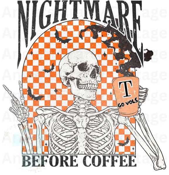Tn Vols Nightmare Before Coffee Digital Download Angie's Crafty Cottage
