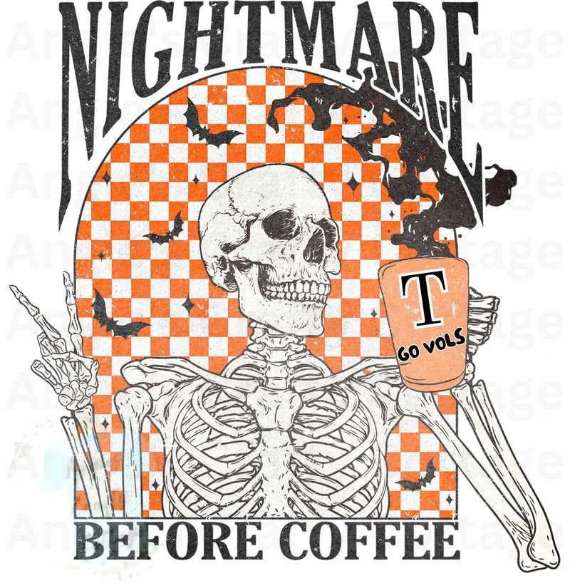 Tn Vols Nightmare Before Coffee Digital Download Angie's Crafty Cottage
