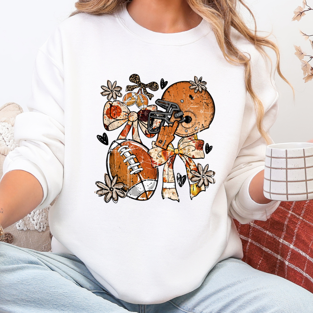 Unique Coquette Football Sweatshirt | Trendy Gameday Retro DTF