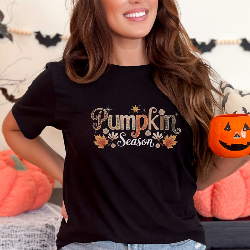Pumpkin Season Graphic Tee – Cozy Fall Shirt for Autumn Lovers