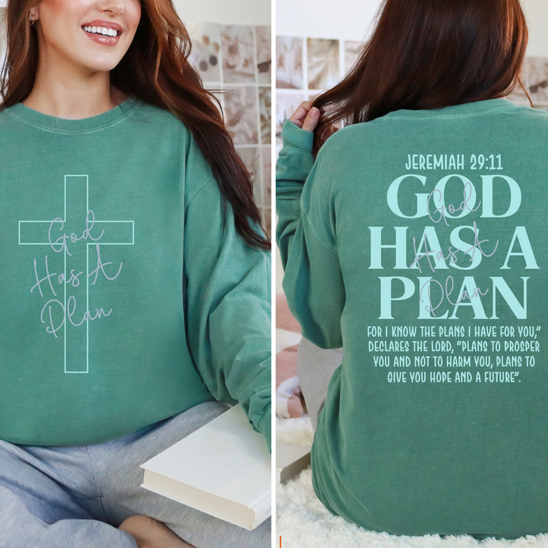 God Has a Plan Christian Sweatshirt – Faith Inspired Jeremiah 29:11 Gift