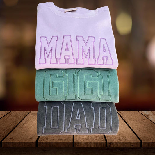 Custom Embroidered Sweatshirt | Personalized Name, Mama, Nana