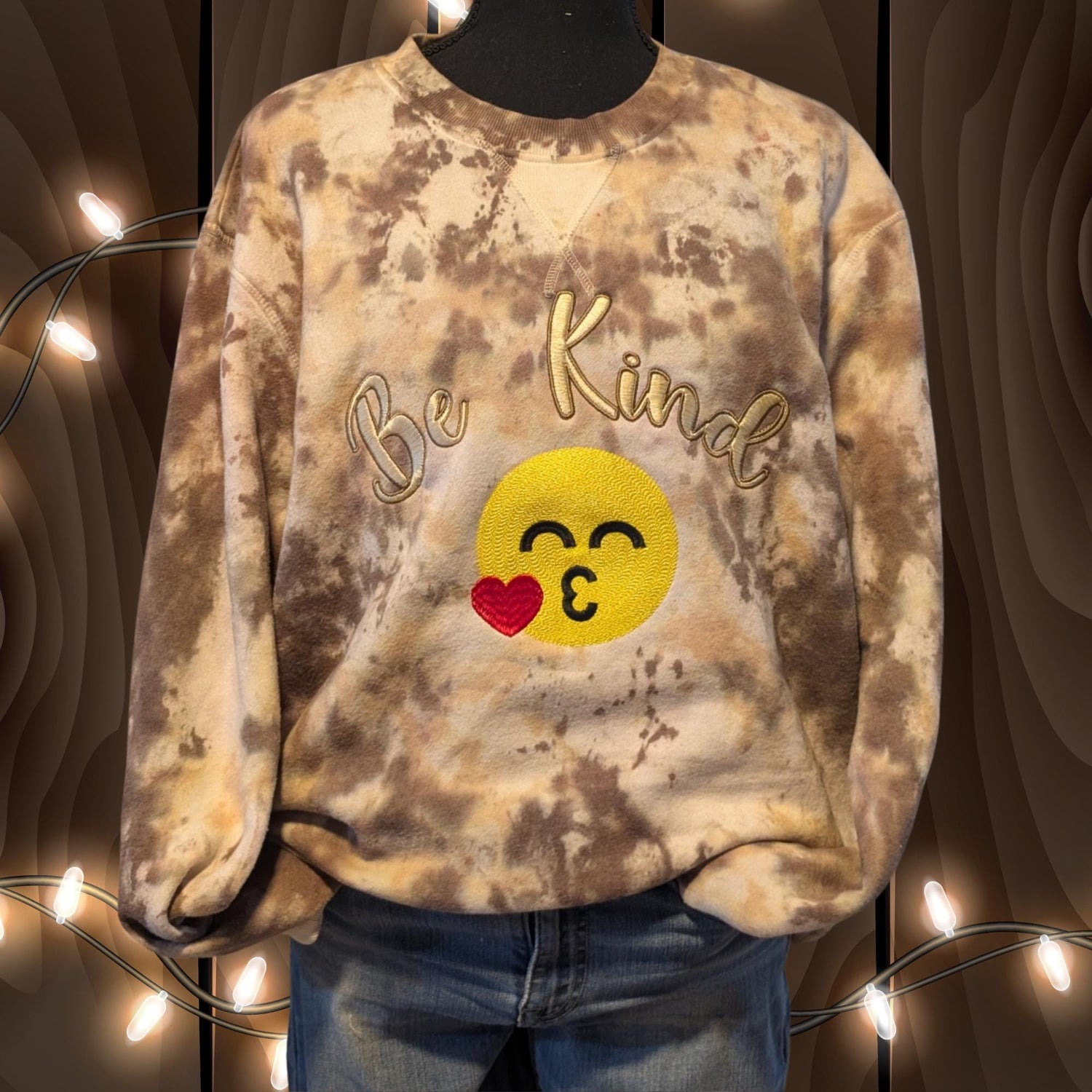 Be Kind Tie Dye Embroidered Sweatshirt