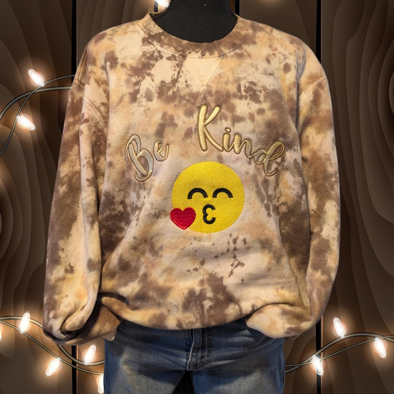 Be Kind Tie Dye Embroidered Sweatshirt