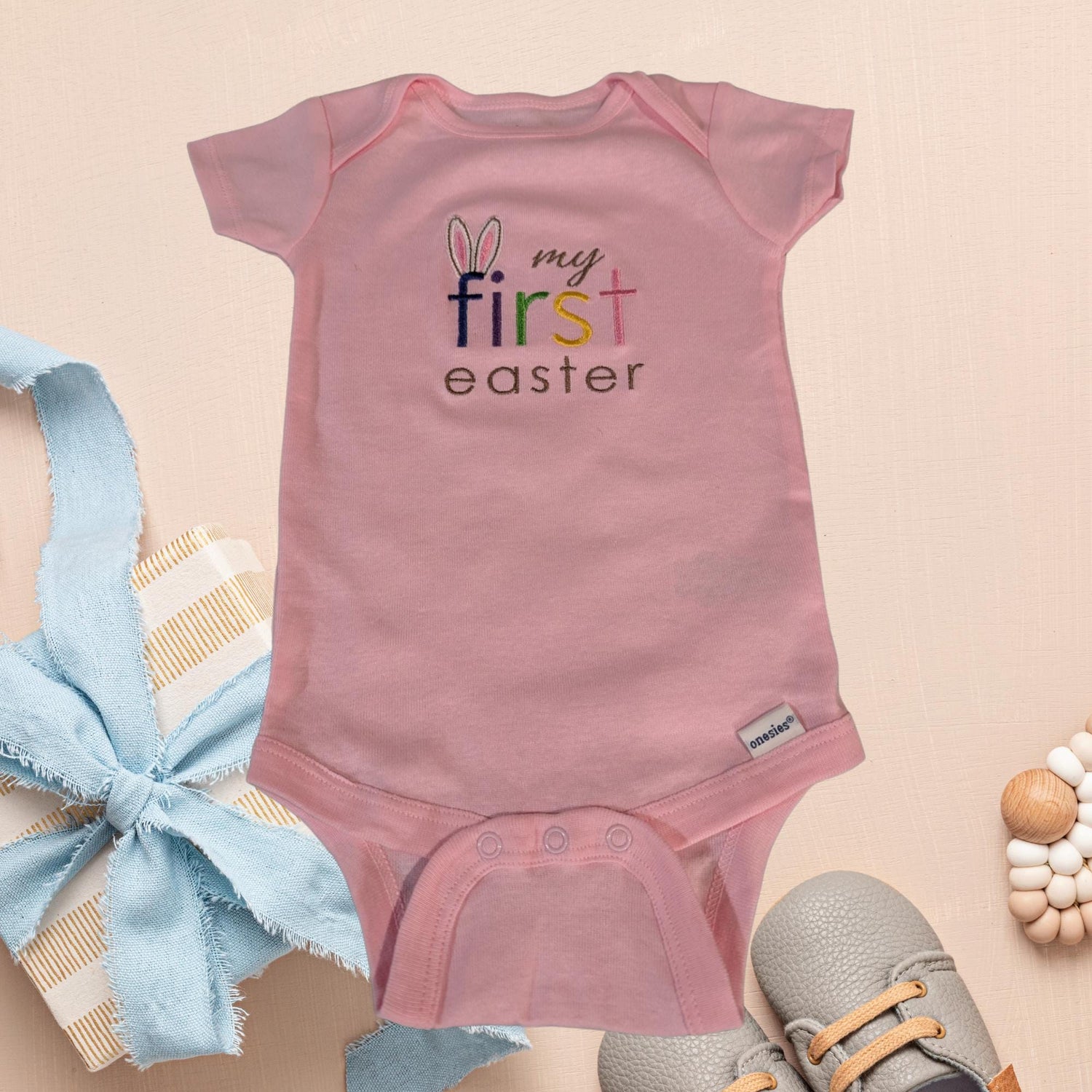 Embroidered My First Easter Onesie®: Custom Bunny Bodysuit