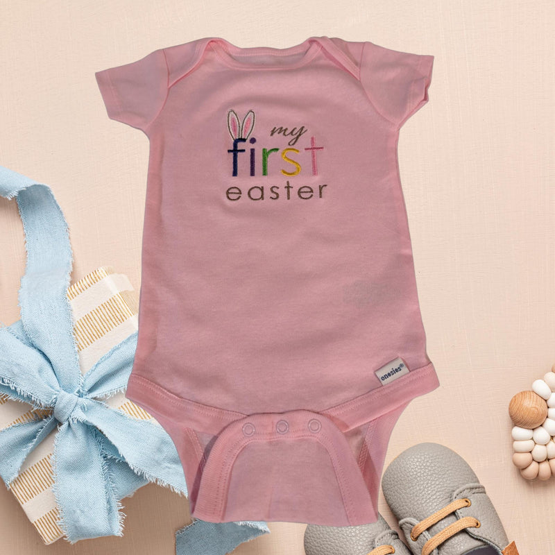 Embroidered My First Easter Onesie®: Custom Bunny Bodysuit