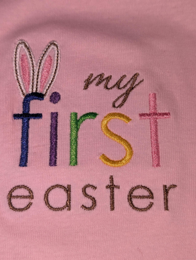 Embroidered My First Easter Onesie®: Custom Bunny Bodysuit