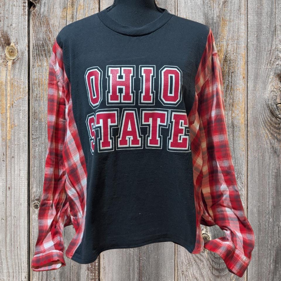 Create Your OWN Custom Upcycled Flannel Sleeve Tee or Sweatshirt