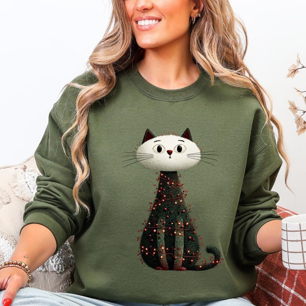 Christmas Tree Cat – Holiday Clipart