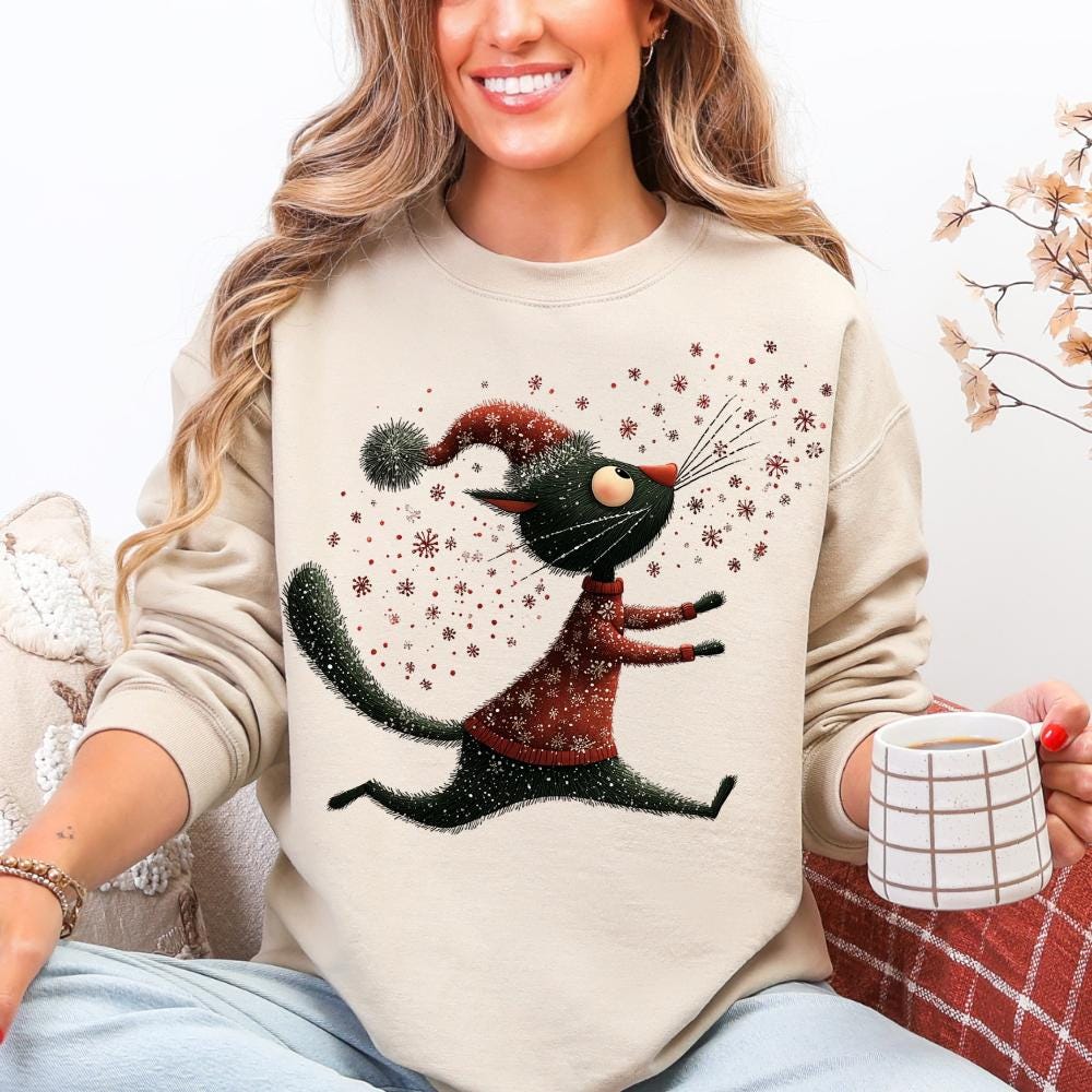 Running Santa Cat – Holiday Clipart