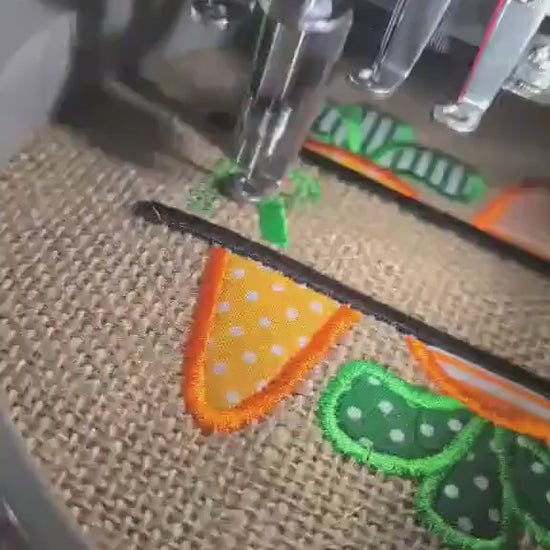 Easter Bunny Basket Personalized with Embroidery, Rustic Style, burlap